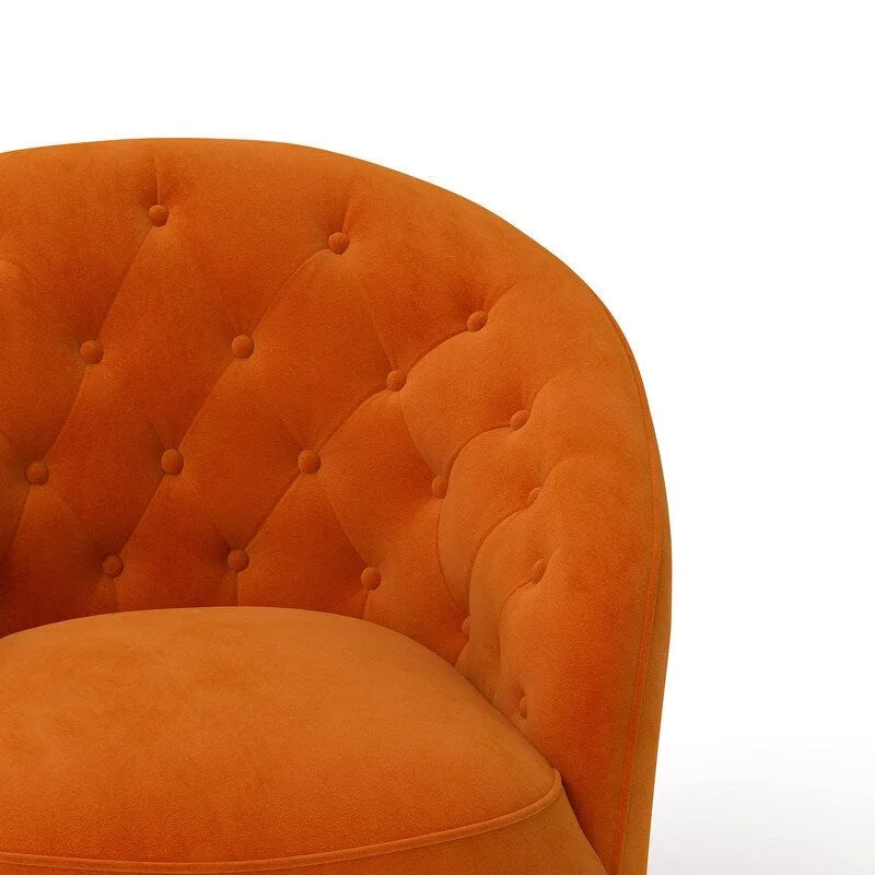 Fauteuil pivotant à 360 degrés en velours moderne SEYNAR avec dossier capitonné (lot de 2)