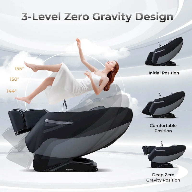 Fauteuil de massage corporel complet Costway Zero Gravity SL Track avec taille