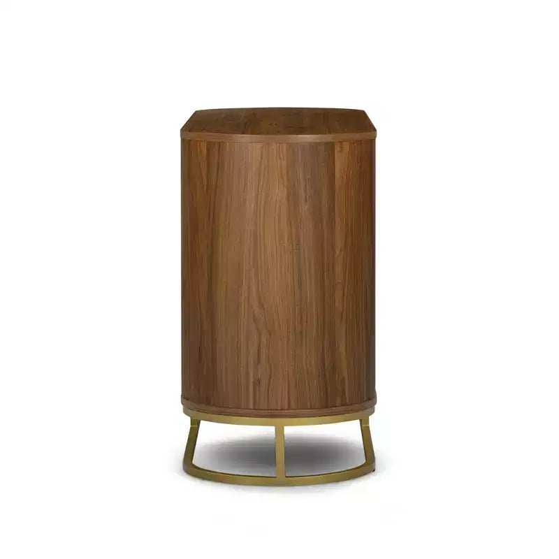 Commode moderne à 6 tiroirs avec plateau Live Edge, piètement en métal et construction en bois mélangé durable