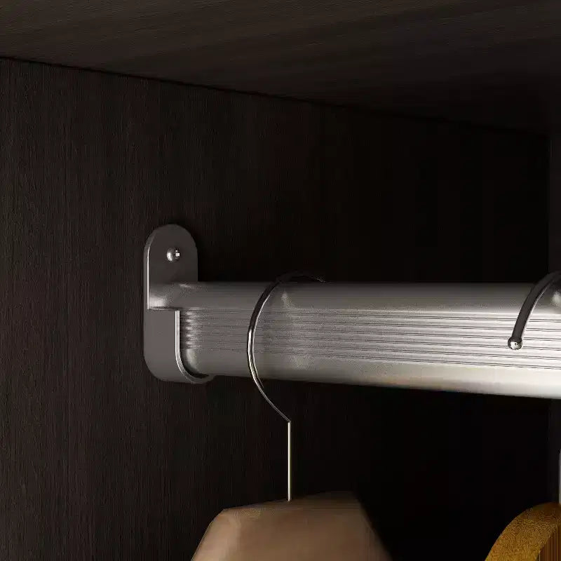 Hitow Armoire de rangement double tiroir avec portes miroir et zones de rangement