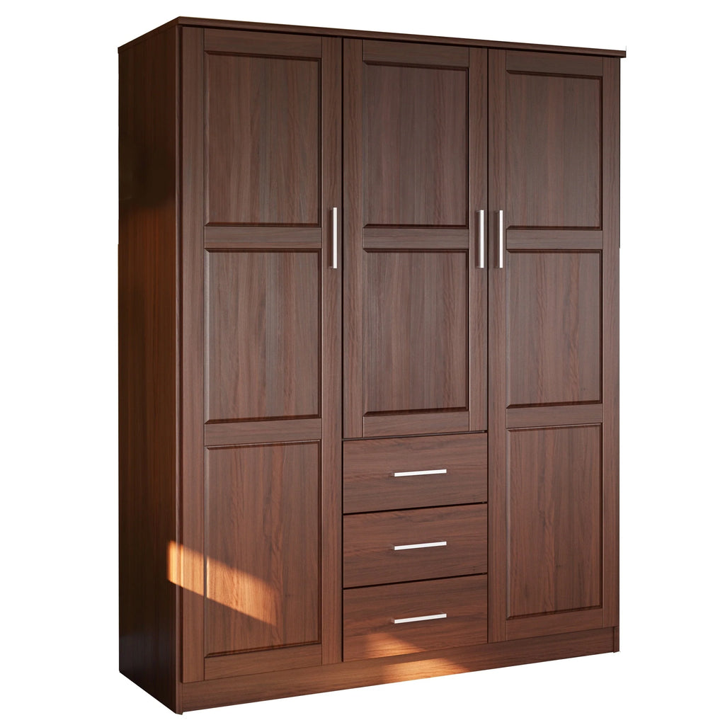 Palace Imports Armoire Cosmo 3 portes 100 % bois massif avec portes en bois massif ou portes miroir