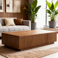 51.1 Table basse relevable moderne du milieu du siècle, table basse rectangulaire en noyer pour salon