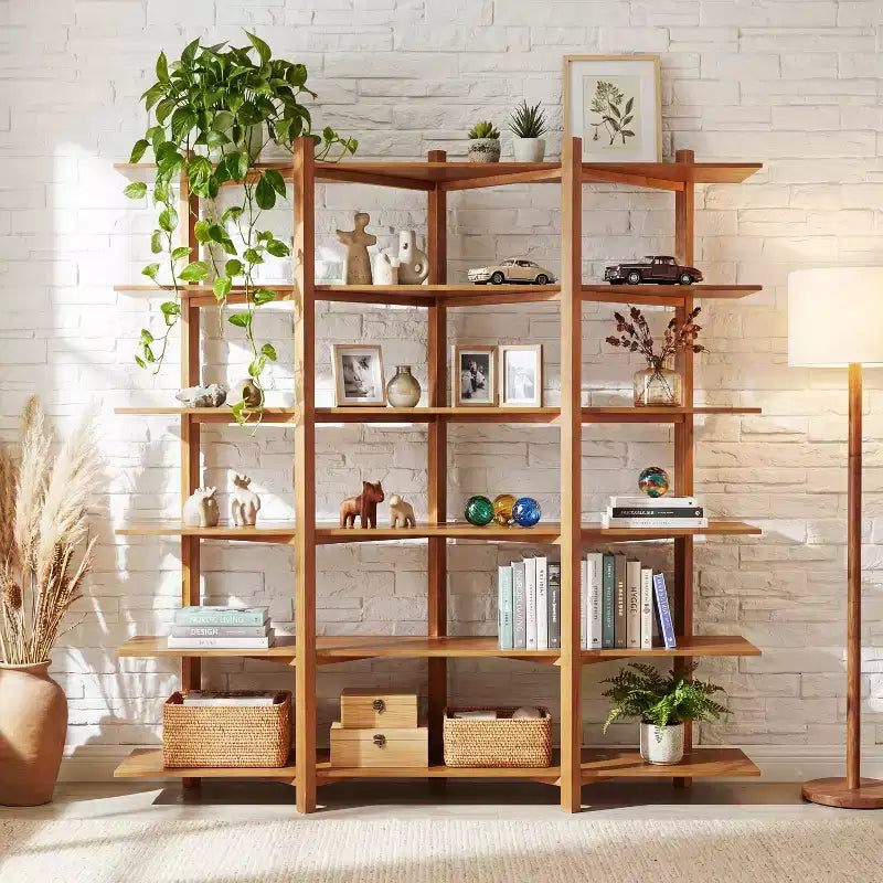 Christopher Knight Home Elliot Étagère de rangement moderne à 6 niveaux en bois avec étagères ouvertes