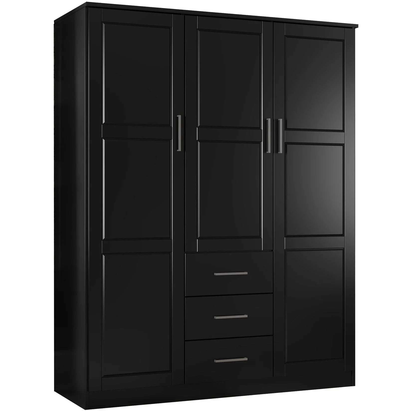 Palace Imports Armoire Cosmo 3 portes 100 % bois massif avec portes en bois massif ou portes miroir