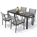 Ensemble de salle à manger extérieur 5/7 pièces en aluminium avec chaises empilables et table extensible