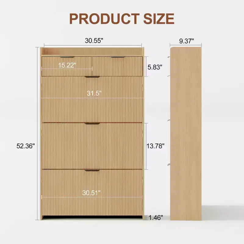Meuble à chaussures moderne blanc avec 3 tiroirs basculants et 2 petits tiroirs et crochet, organiseur de rangement à chaussures fin cannelé, meuble d'entrée étroit