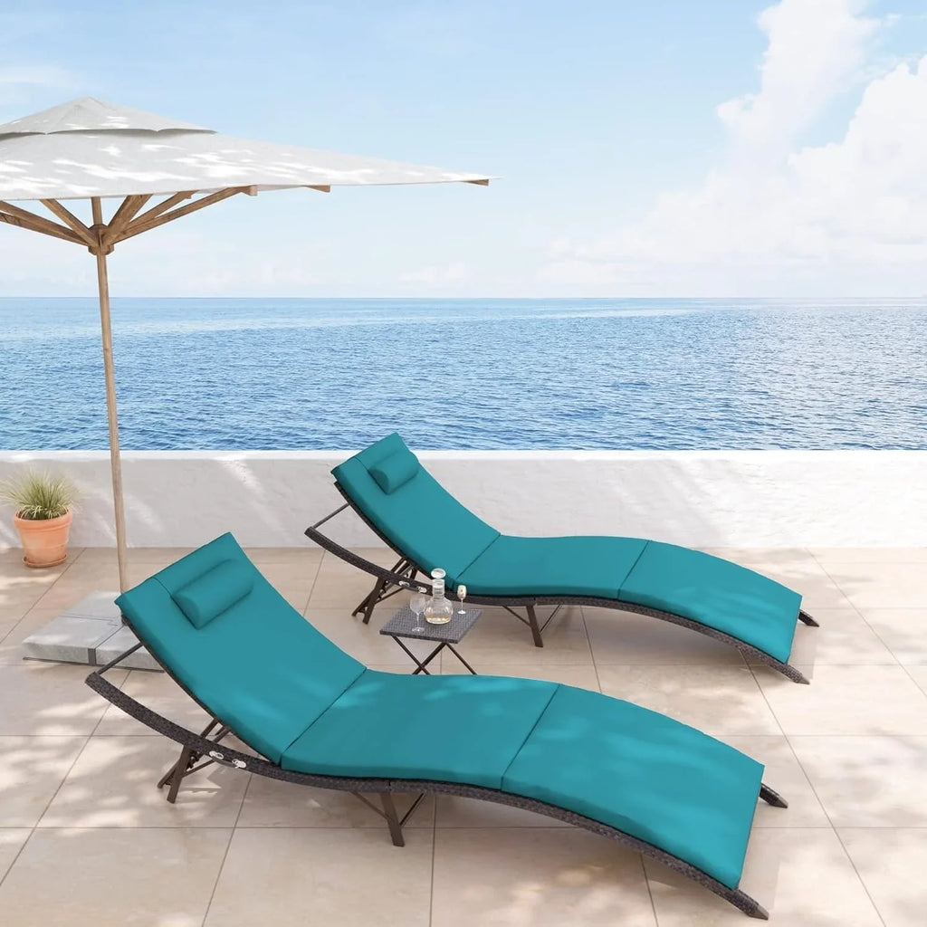 Ensemble de 3 chaises longues d'extérieur Kullavik