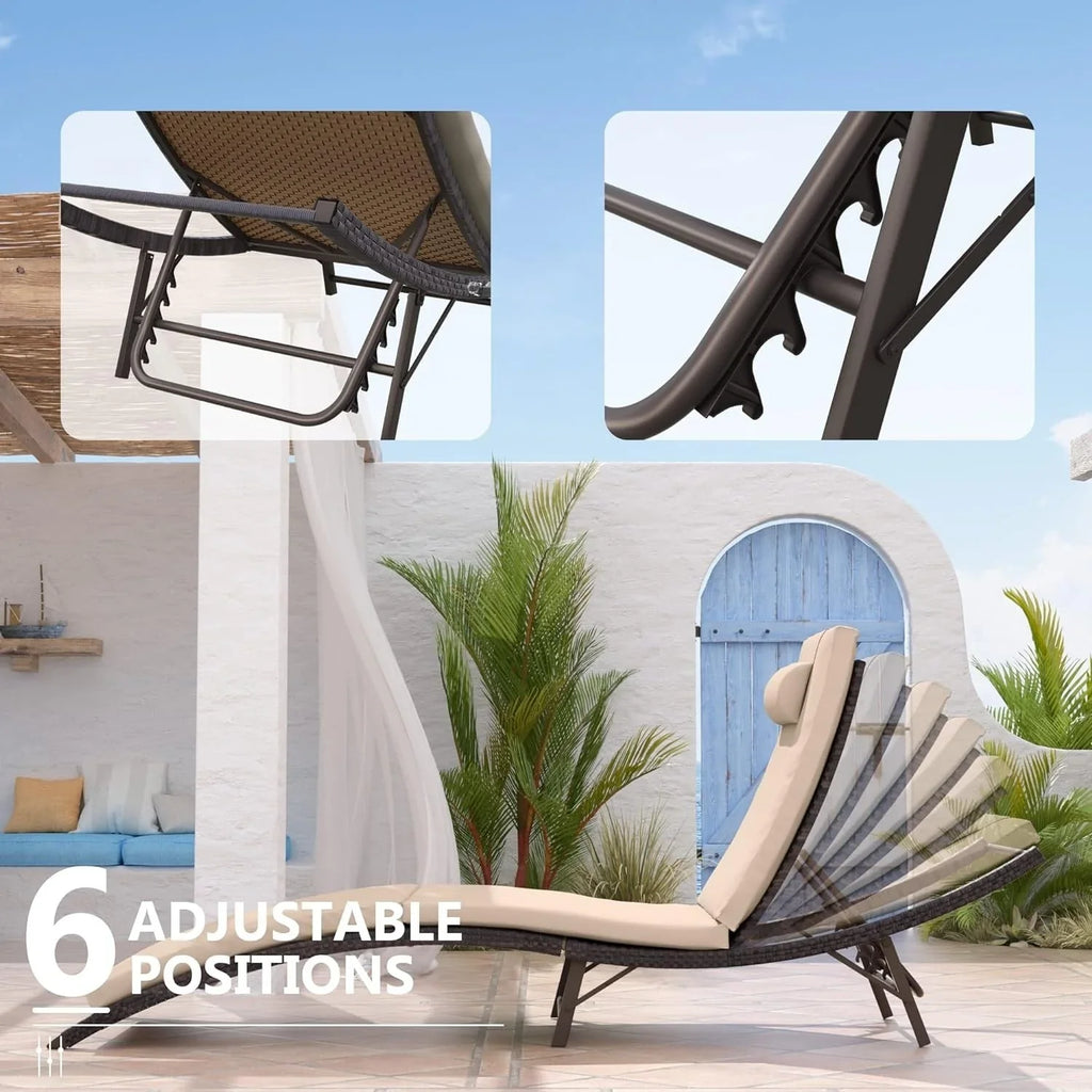 Ensemble de 3 chaises longues d'extérieur Kullavik