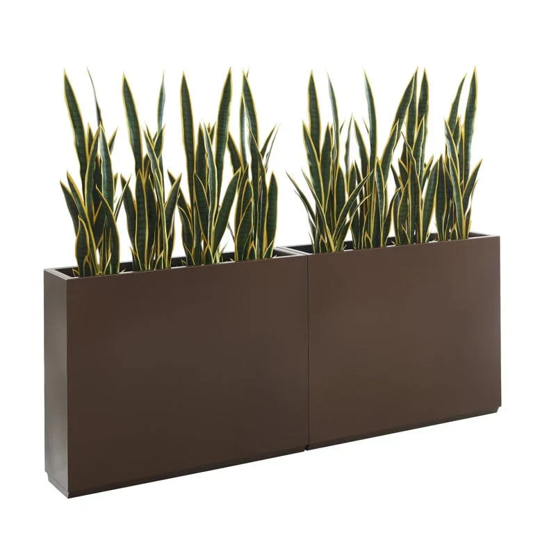 Jardinière Métallique Haute pour Plantes d'Extérieur, 38 po L x 10 po l x 30 po H, Longue et Haute Jardinière en Métal - 38x30x10