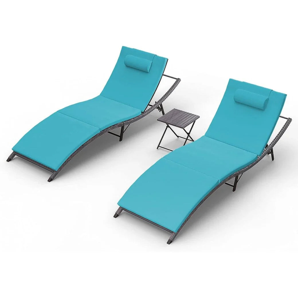 Ensemble de 3 chaises longues d'extérieur Kullavik