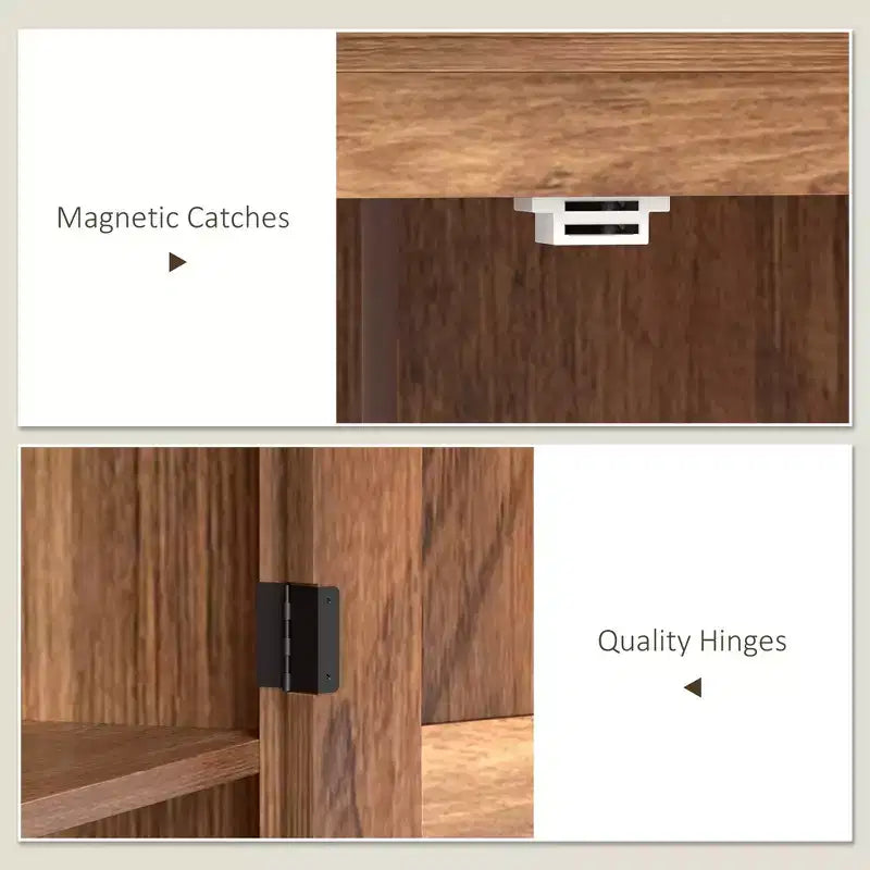 HOMCOM Armoire de garde-manger de ferme de 183 cm avec portes de grange, meuble de rangement de cuisine haut avec étagères réglables et tiroir