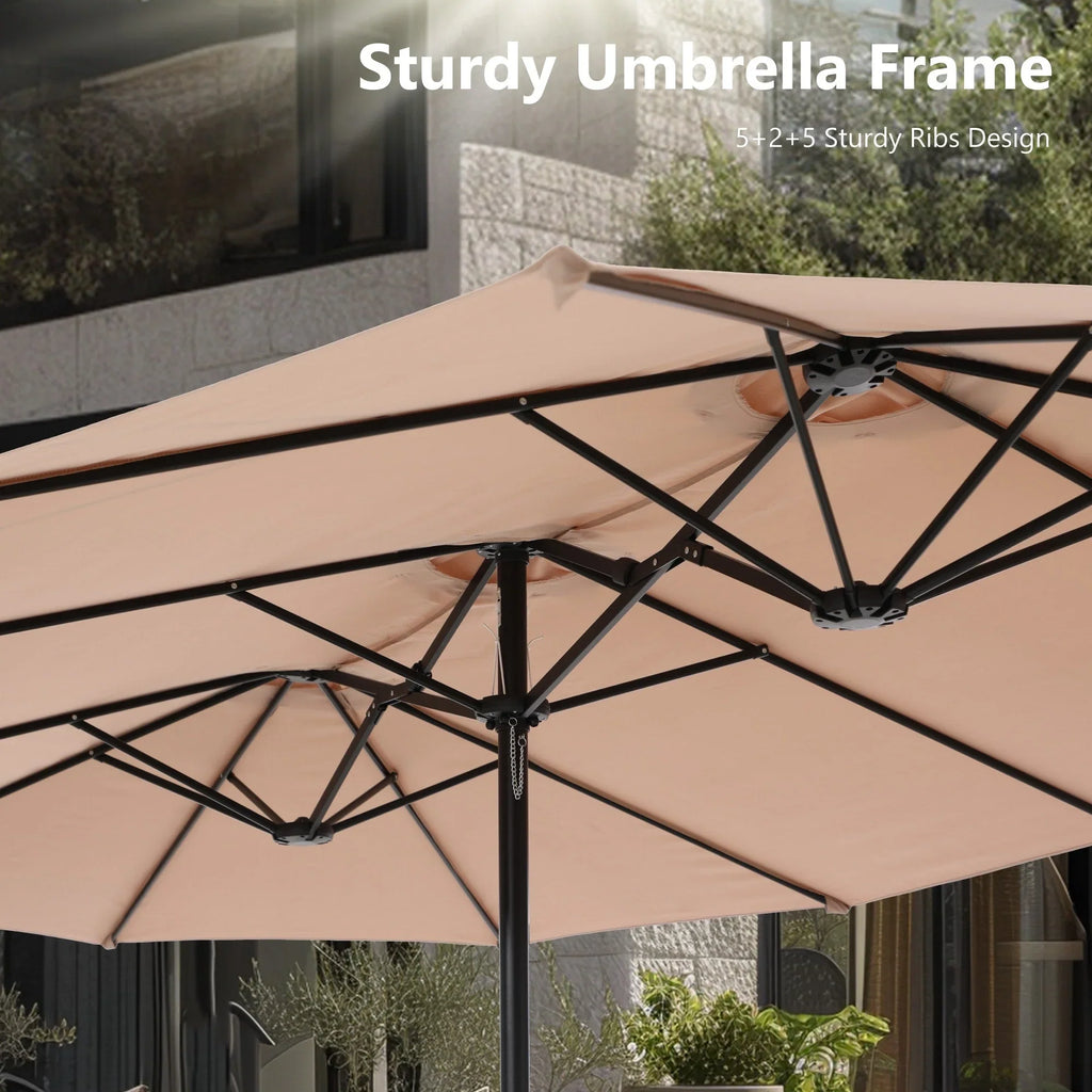 MAISON ARTS Grand Parasol Double Face de 4,5 m avec Base Incluse pour Patio