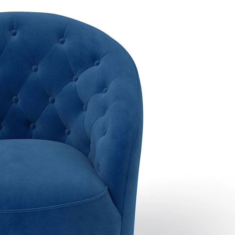 Fauteuil pivotant à 360 degrés en velours moderne SEYNAR avec dossier capitonné (lot de 2)