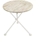 Sunnydaze French Country Chestnut Wood Folding Round Bistro Table - 28- White