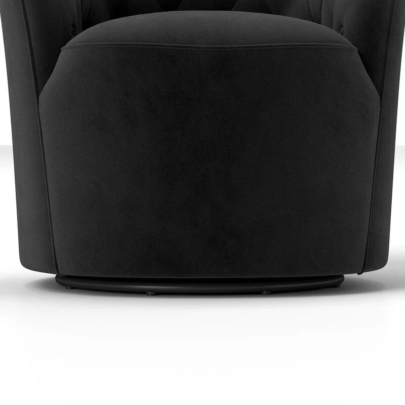 Fauteuil pivotant à 360 degrés en velours moderne SEYNAR avec dossier capitonné (lot de 2)