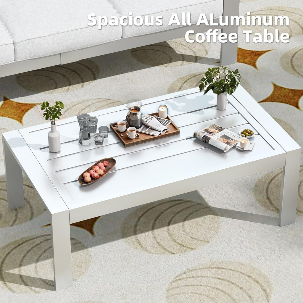 AECOJOY Ensemble de 7 Meubles de Jardin en Aluminium pour Extérieur