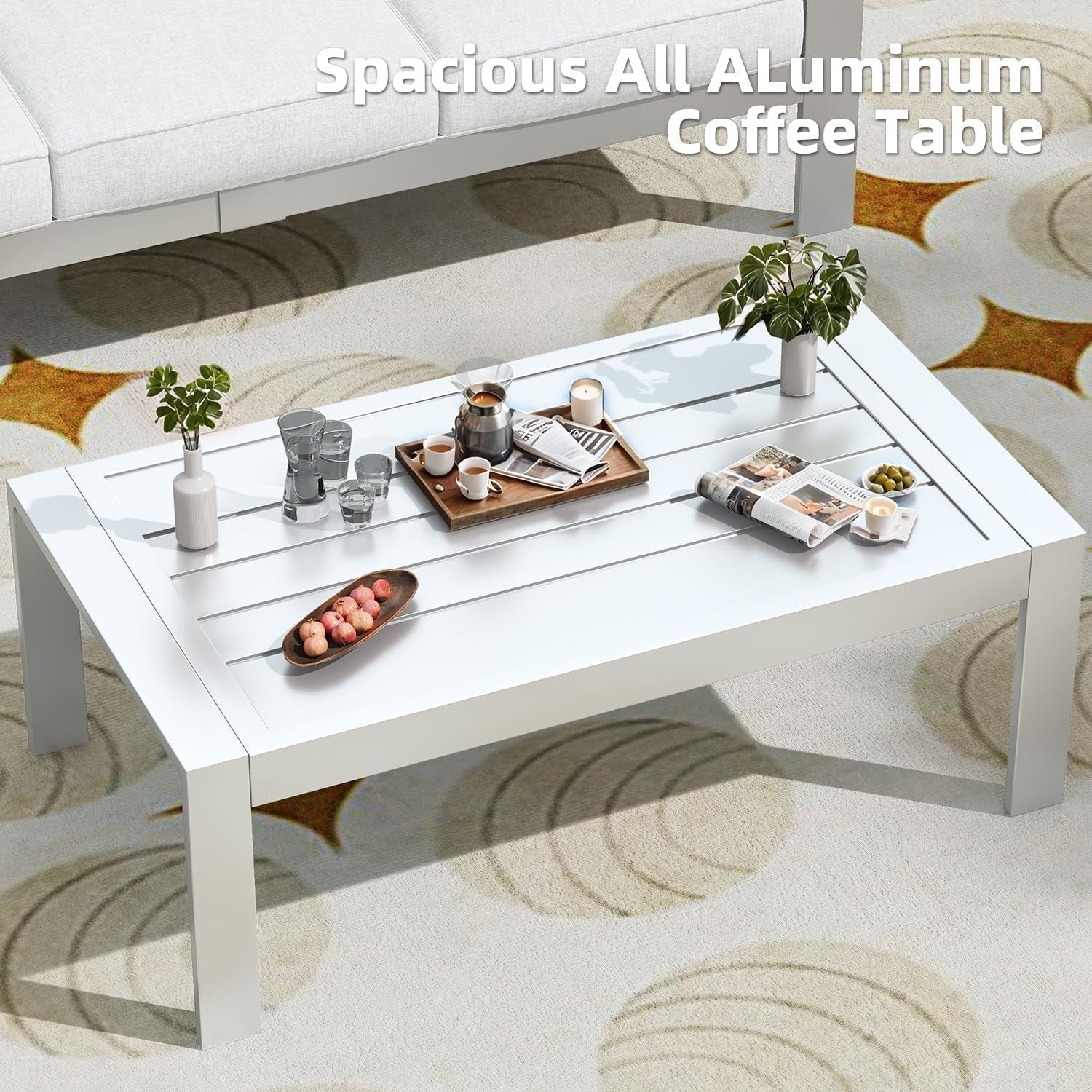 AECOJOY Ensemble de 7 Meubles de Jardin en Aluminium pour Extérieur