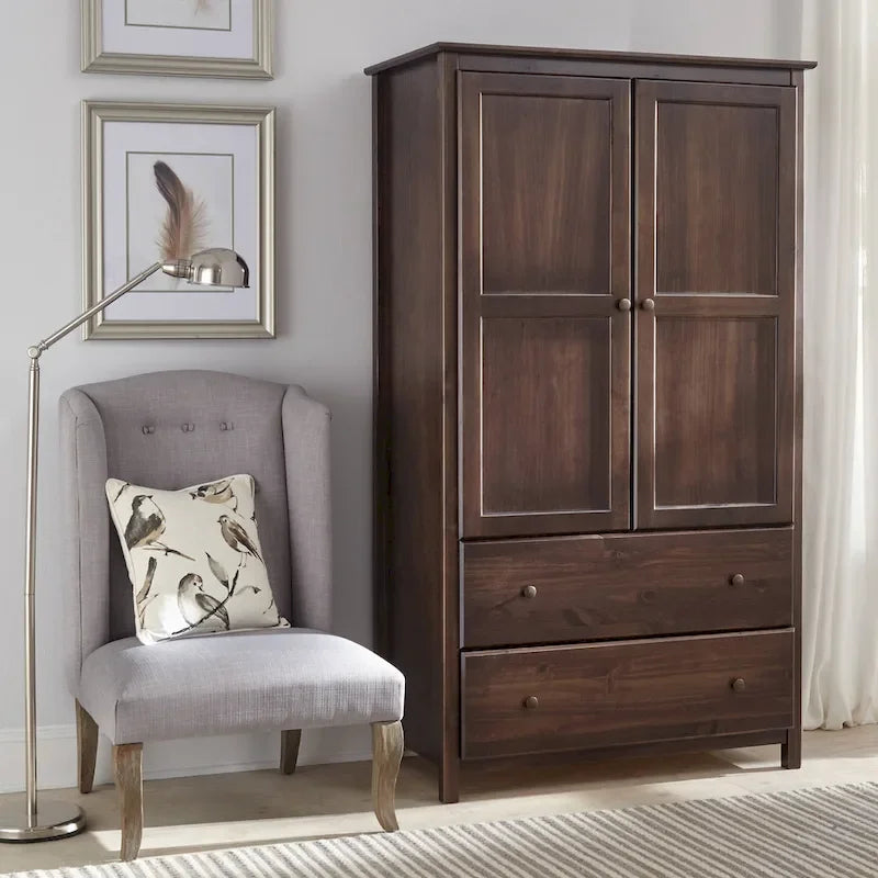 Armoire 2 portes en bois massif - 41x72x22