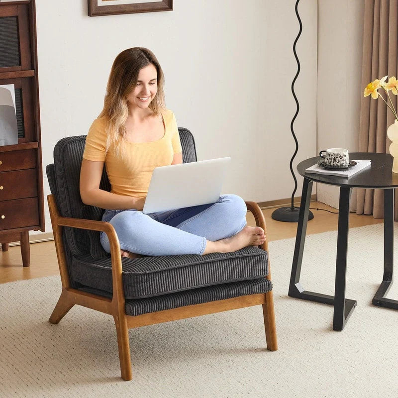 Fauteuil d'appoint rembourré Mid-Century Modern
