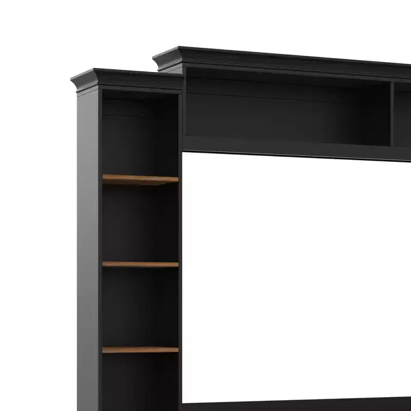 Meuble TV mural 4-en-1 ModernLuxe de style campagnard, convient aux téléviseurs jusqu'à 70 pouces, meuble TV console multimédia avec étagères réglables et tiroirs