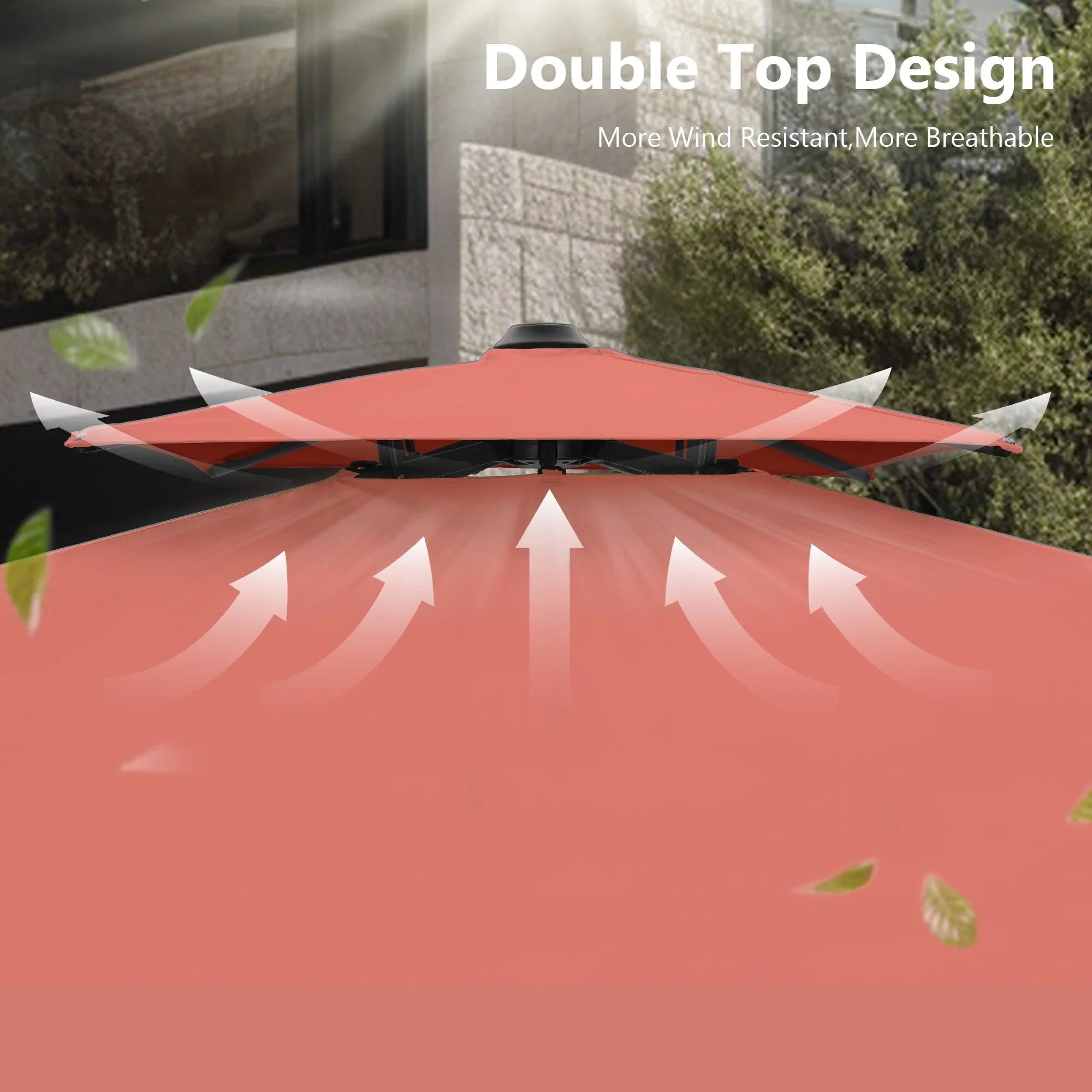 MAISON ARTS Parasol déporté hydraulique automatique 3,6 m avec mât en aluminium et rotation à 360 degrés