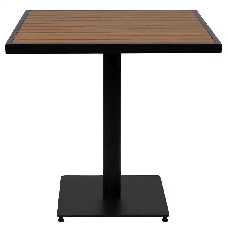 Flash Furniture Table de bistrot carrée de 30 po pour terrasse extérieure avec lattes en poly imitation teck
