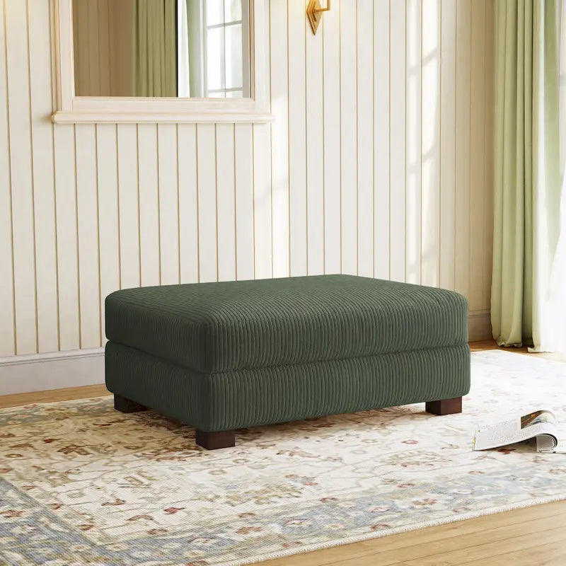 Pouffe d'appoint oversize en velours côtelé moderne