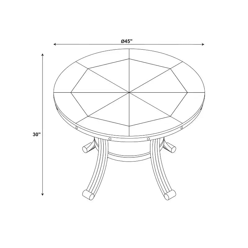 Round Dining Table - MDF Top with Powder-Coated Metal Frame, Seats 4