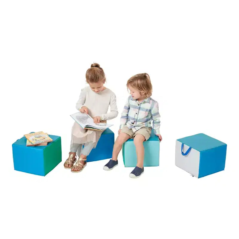 Children's Foam Cozy Cube Seats 4-Pack - Flexible Classroom and Playroom Seating