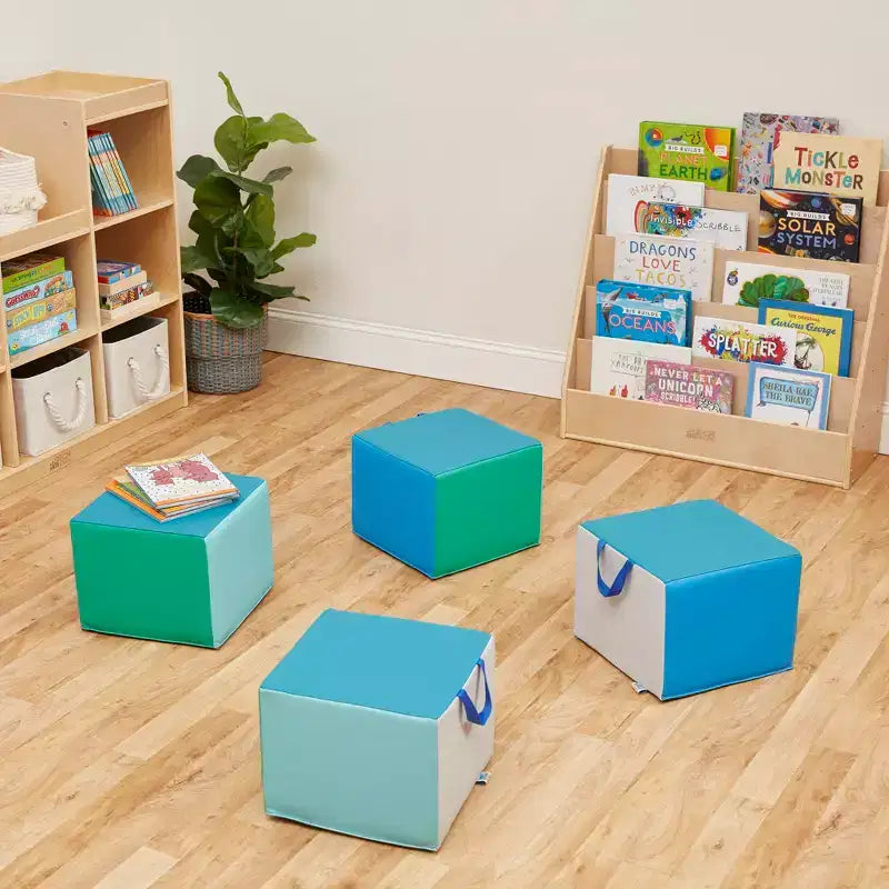Children's Foam Cozy Cube Seats 4-Pack - Flexible Classroom and Playroom Seating