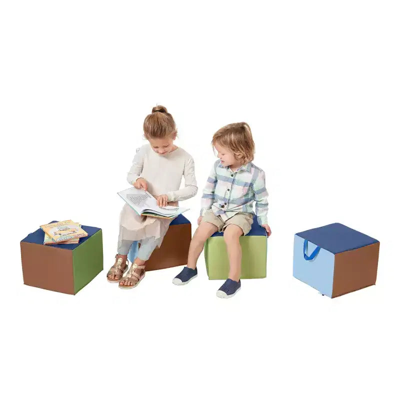 Children's Foam Cozy Cube Seats 4-Pack - Flexible Classroom and Playroom Seating