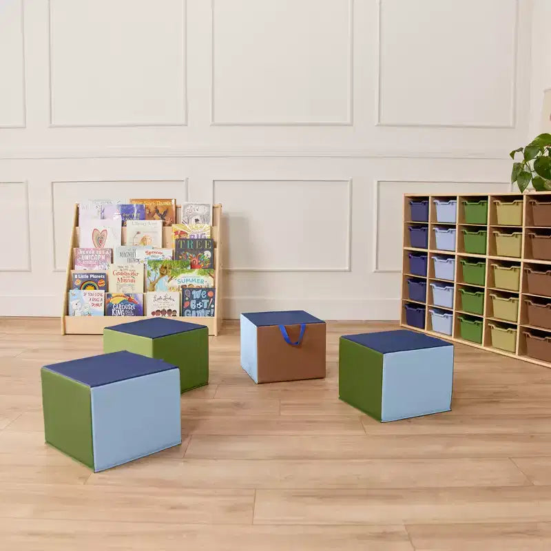 Children's Foam Cozy Cube Seats 4-Pack - Flexible Classroom and Playroom Seating