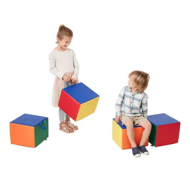 Children's Foam Cozy Cube Seats 4-Pack - Flexible Classroom and Playroom Seating