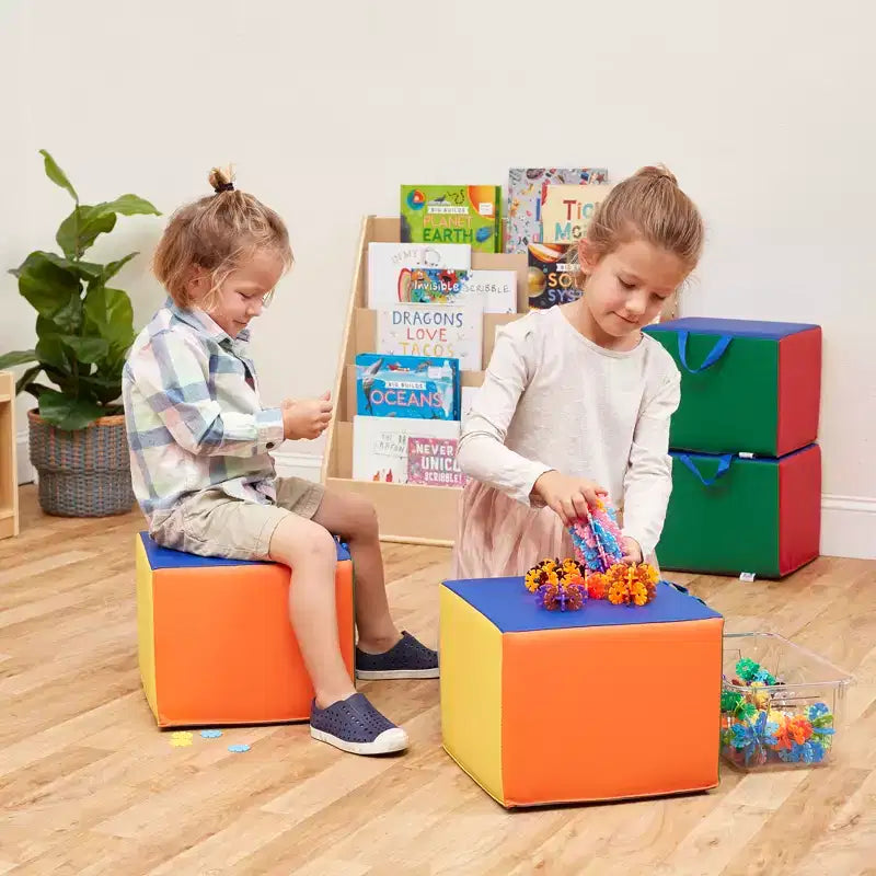 Children's Foam Cozy Cube Seats 4-Pack - Flexible Classroom and Playroom Seating