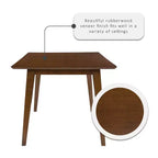Clara Rectangular Dining Table - Rubberwood with Wood Veneer Top, Seats 6