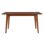 Clara Rectangular Dining Table - Rubberwood with Wood Veneer Top, Seats 6