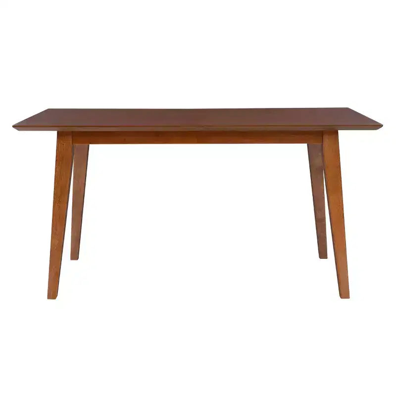 Clara Rectangular Dining Table - Rubberwood with Wood Veneer Top, Seats 6