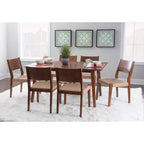 Clara Rectangular Dining Table - Rubberwood with Wood Veneer Top, Seats 6