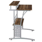 28" Computer Desk with Top and Lower Storage Shelves - Perforated Steel Frame, 110 lb Capacity