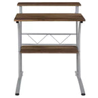 28" Computer Desk with Top and Lower Storage Shelves - Perforated Steel Frame, 110 lb Capacity