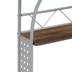 28" Computer Desk with Top and Lower Storage Shelves - Perforated Steel Frame, 110 lb Capacity
