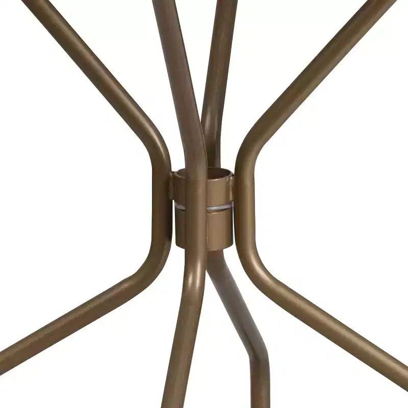 Table de terrasse en acier Emma et Oliver de 35,25 po de diamètre de qualité commerciale pour l'intérieur et l'extérieur – Trou pour parasol