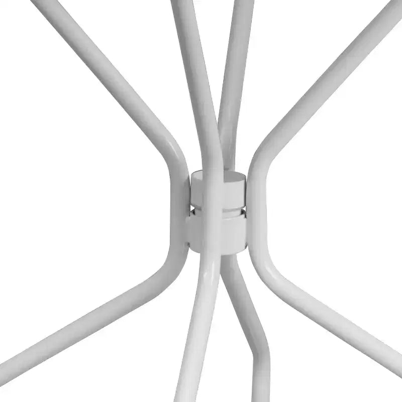 Table de terrasse en acier Emma et Oliver de 35,25 po de diamètre de qualité commerciale pour l'intérieur et l'extérieur – Trou pour parasol