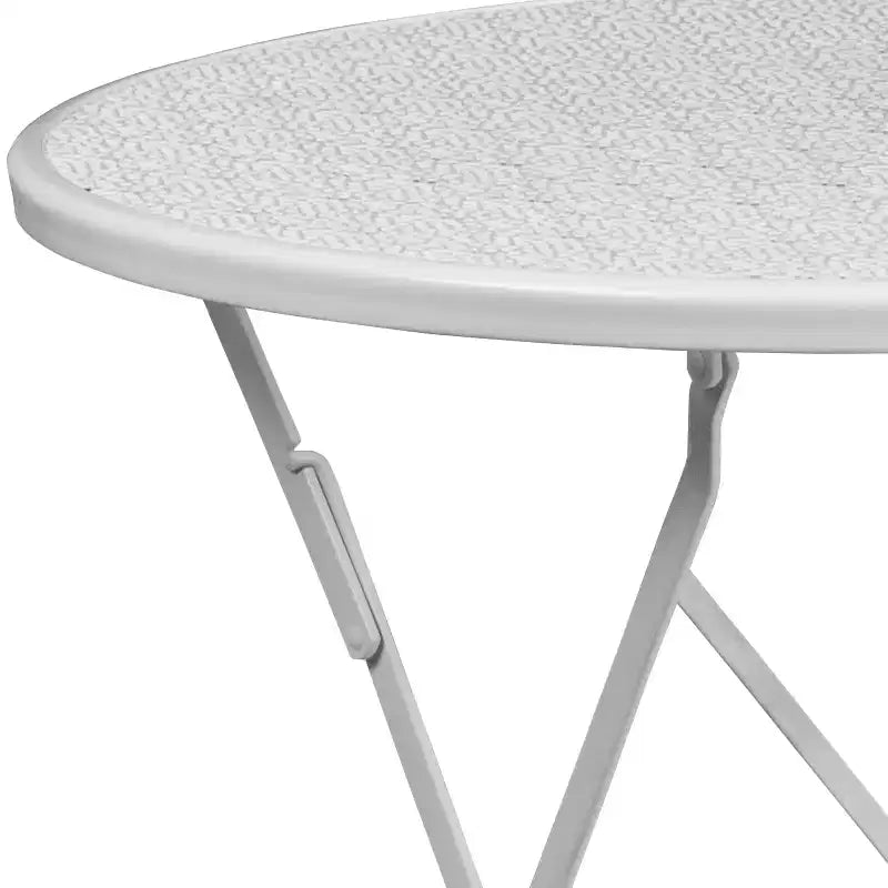 Table de patio pliante Emma et Oliver en métal coloré de 30 po de qualité commerciale pour jardin et patio