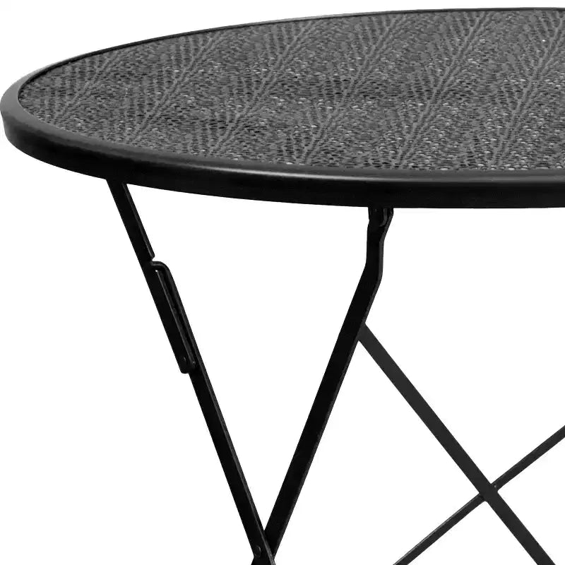 Table de patio pliante Emma et Oliver en métal coloré de 30 po de qualité commerciale pour jardin et patio
