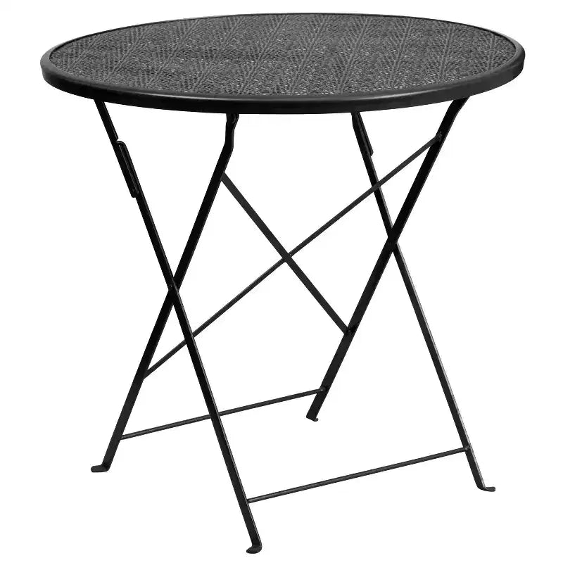 Table de patio pliante Emma et Oliver en métal coloré de 30 po de qualité commerciale pour jardin et patio