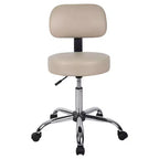 Medical Stool with Back Cushion and Adjustable Height - 275 lb Capacity