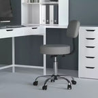 Medical Stool with Back Cushion and Adjustable Height - 275 lb Capacity