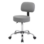Medical Stool with Back Cushion and Adjustable Height - 275 lb Capacity