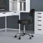 Medical Stool with Back Cushion and Adjustable Height - 275 lb Capacity
